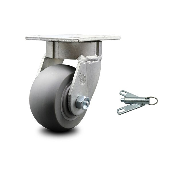 4 Inch Kingpinless Thermoplastic Rubber Wheel Swivel Caster with Swivel Lock SCC